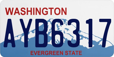 WA license plate AYB6317