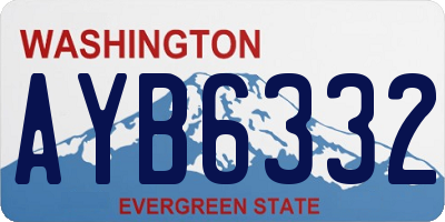 WA license plate AYB6332