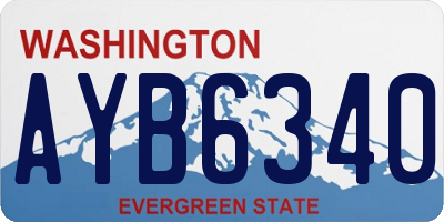 WA license plate AYB6340