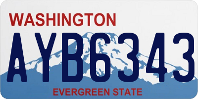 WA license plate AYB6343