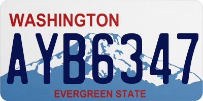 WA license plate AYB6347