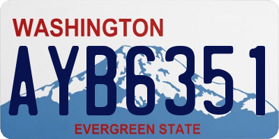 WA license plate AYB6351
