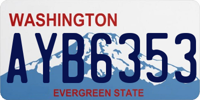 WA license plate AYB6353