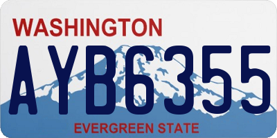 WA license plate AYB6355