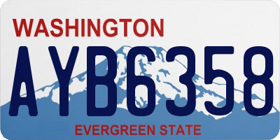WA license plate AYB6358