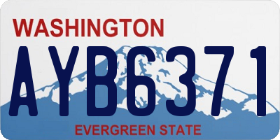 WA license plate AYB6371