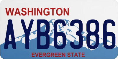 WA license plate AYB6386