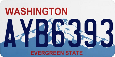 WA license plate AYB6393