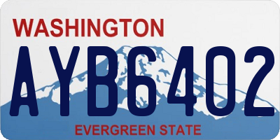 WA license plate AYB6402