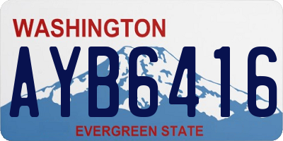 WA license plate AYB6416