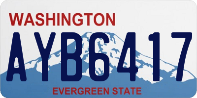 WA license plate AYB6417