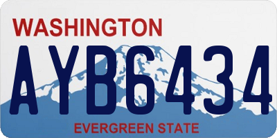 WA license plate AYB6434