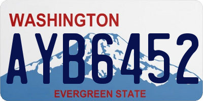 WA license plate AYB6452