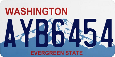 WA license plate AYB6454