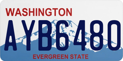 WA license plate AYB6480
