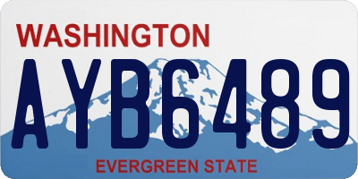 WA license plate AYB6489