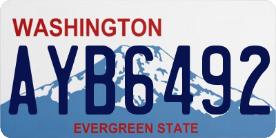 WA license plate AYB6492