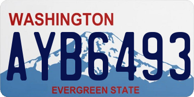 WA license plate AYB6493