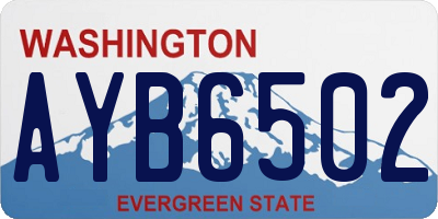 WA license plate AYB6502