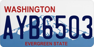 WA license plate AYB6503