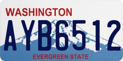 WA license plate AYB6512