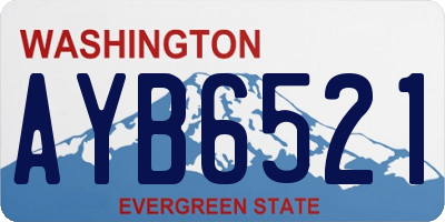 WA license plate AYB6521