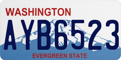 WA license plate AYB6523
