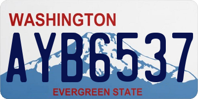 WA license plate AYB6537