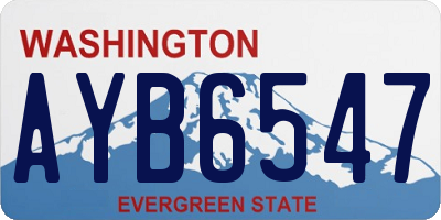 WA license plate AYB6547