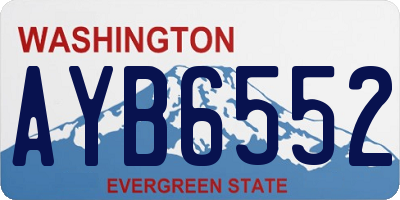 WA license plate AYB6552