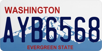 WA license plate AYB6568