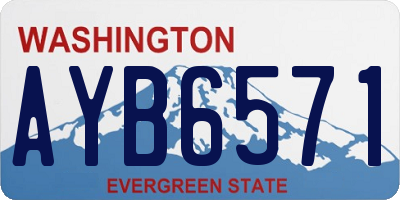 WA license plate AYB6571