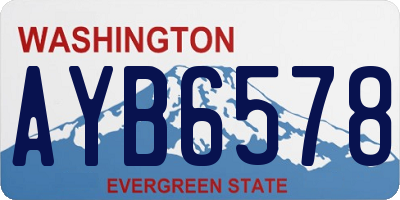 WA license plate AYB6578