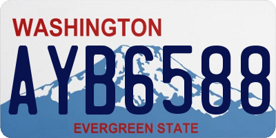 WA license plate AYB6588