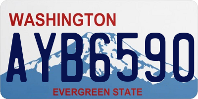 WA license plate AYB6590