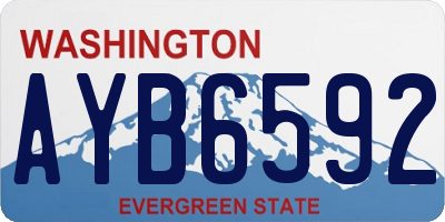 WA license plate AYB6592