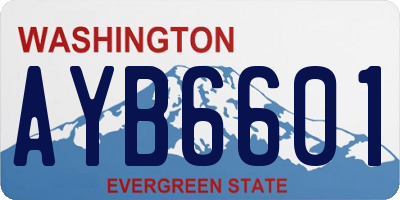 WA license plate AYB6601