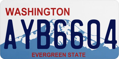 WA license plate AYB6604