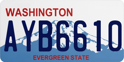 WA license plate AYB6610