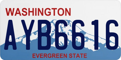WA license plate AYB6616