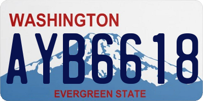 WA license plate AYB6618