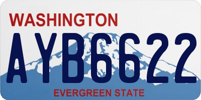 WA license plate AYB6622