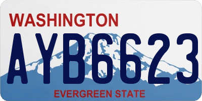 WA license plate AYB6623