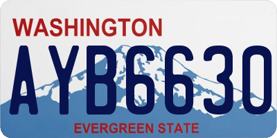 WA license plate AYB6630
