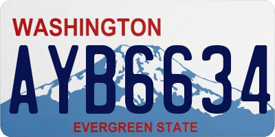 WA license plate AYB6634