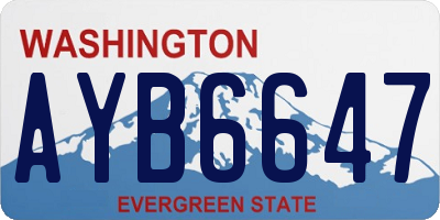 WA license plate AYB6647