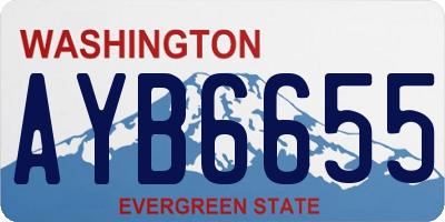 WA license plate AYB6655