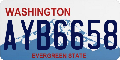 WA license plate AYB6658