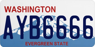WA license plate AYB6666