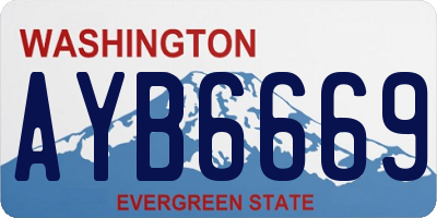 WA license plate AYB6669